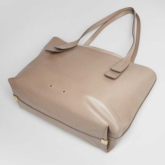 Chloe Motty Grey Leather Medium C Zipped Shopping Tote - Picture 2 of 12